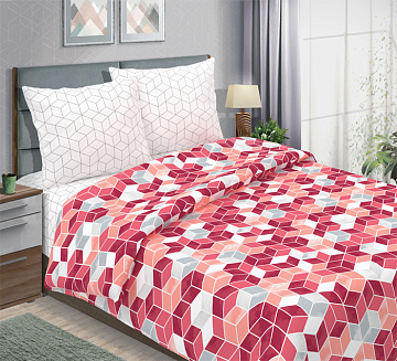 Постельное белье "Калейдоскоп Красный", Бязь 125гр